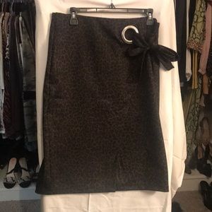 Animal print wrap skirt